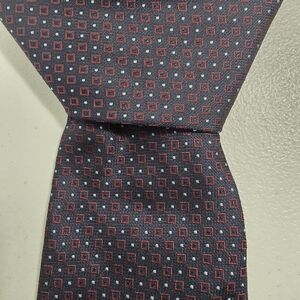 TODAY'S MAN Men's 100% Silk XL Necktie ITALY Designer  Micro-Jacquard  Blue Red